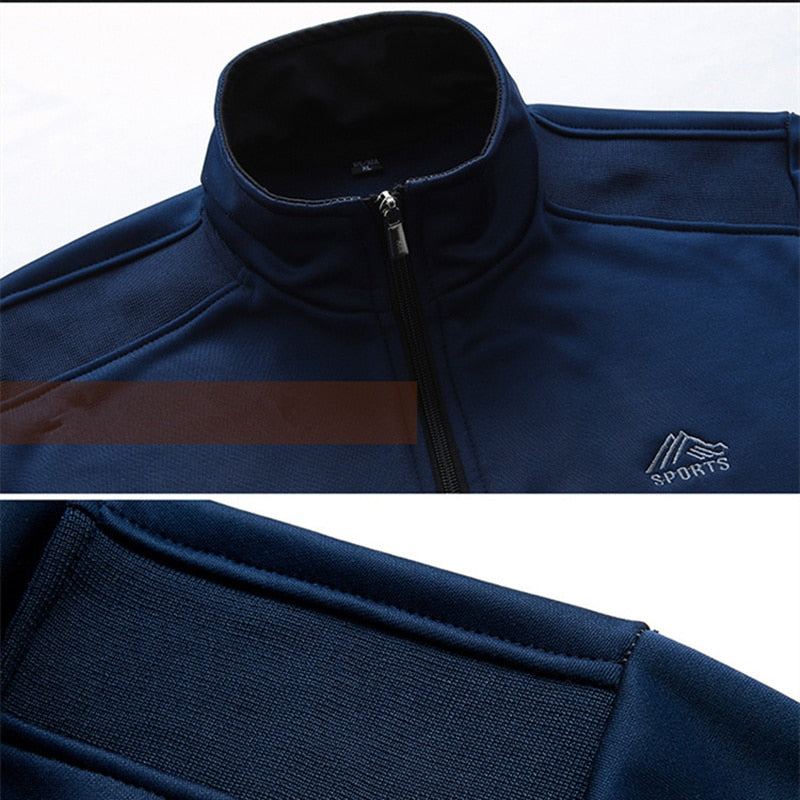 FGKKS Autumn Men Casual Embroidery Sets Men's Jacket + Pants Solid Suit Sportswear Fashion Tracksuit Set Male Brand Clothing