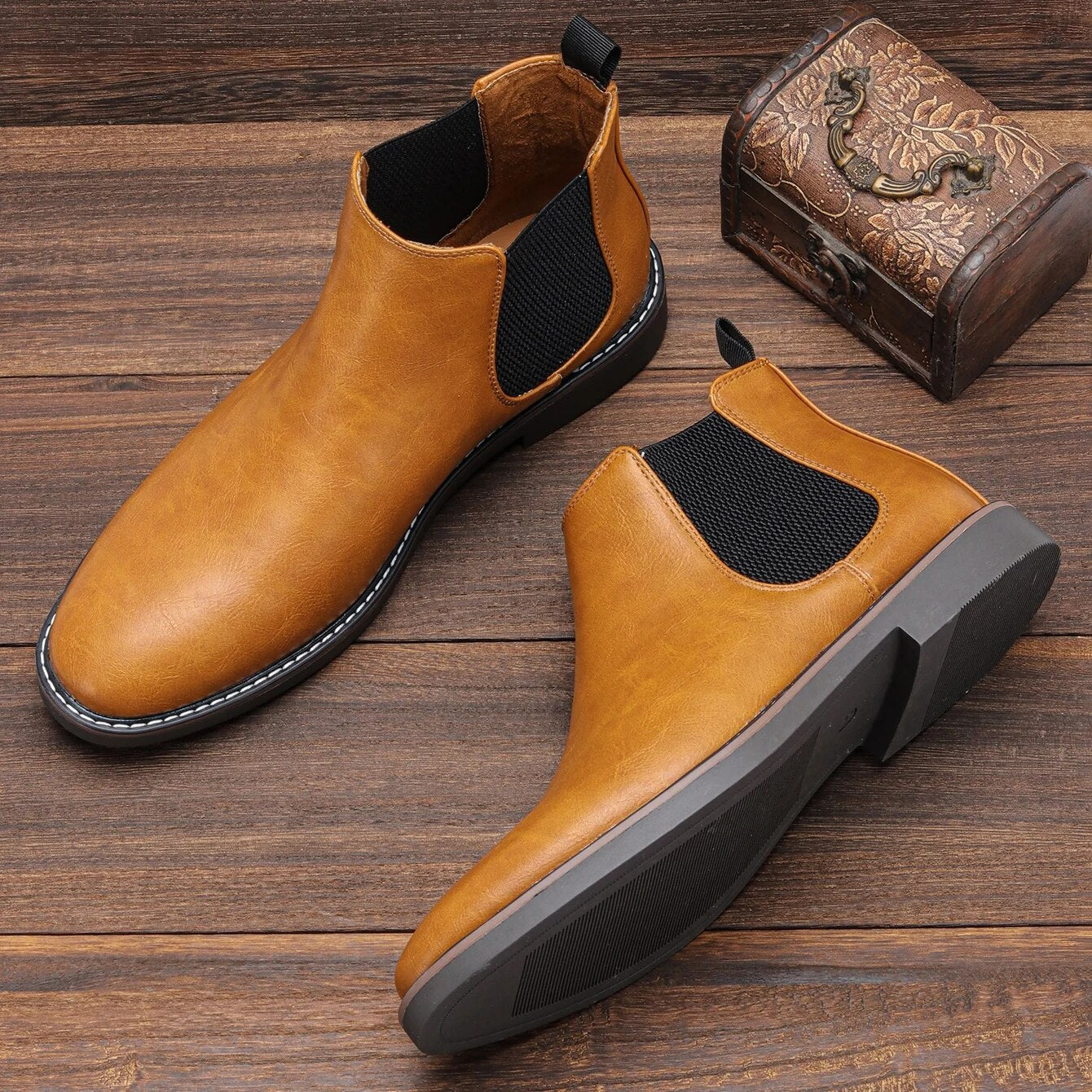 Men's Leather Chelsea Boots: Brand New & Stylish