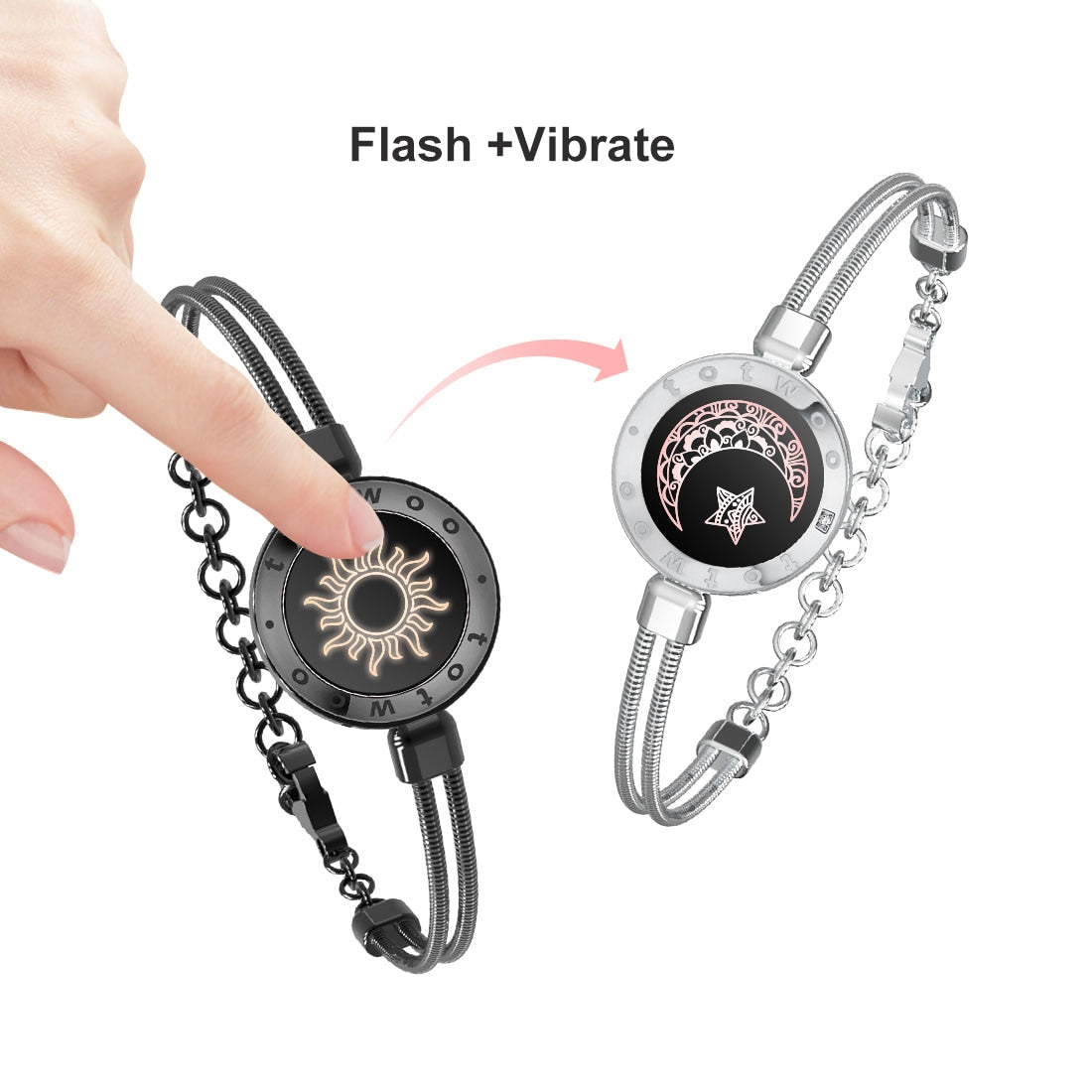 Feel N Love™- Couples' Touch Light up & Vibrate Bracelets