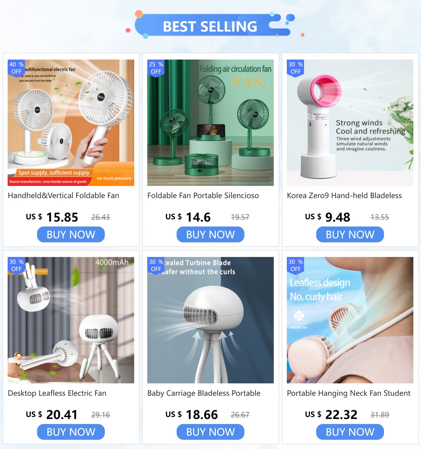 Summer Breeze Foldable USB Rechargeable Fan