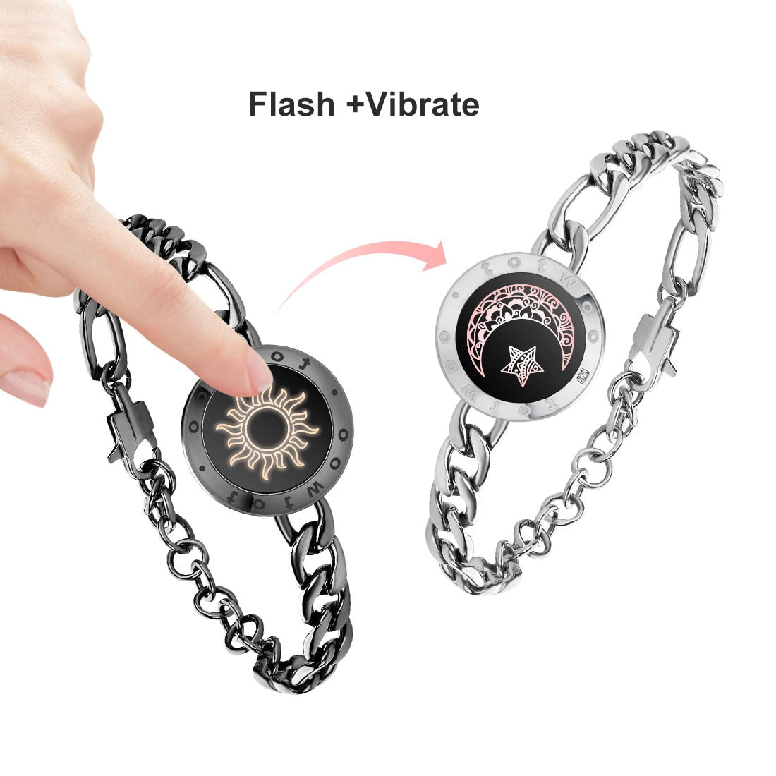 Feel N Love™- Couples' Touch Light up & Vibrate Bracelets