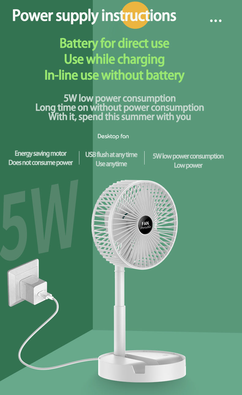 Summer Breeze Foldable USB Rechargeable Fan
