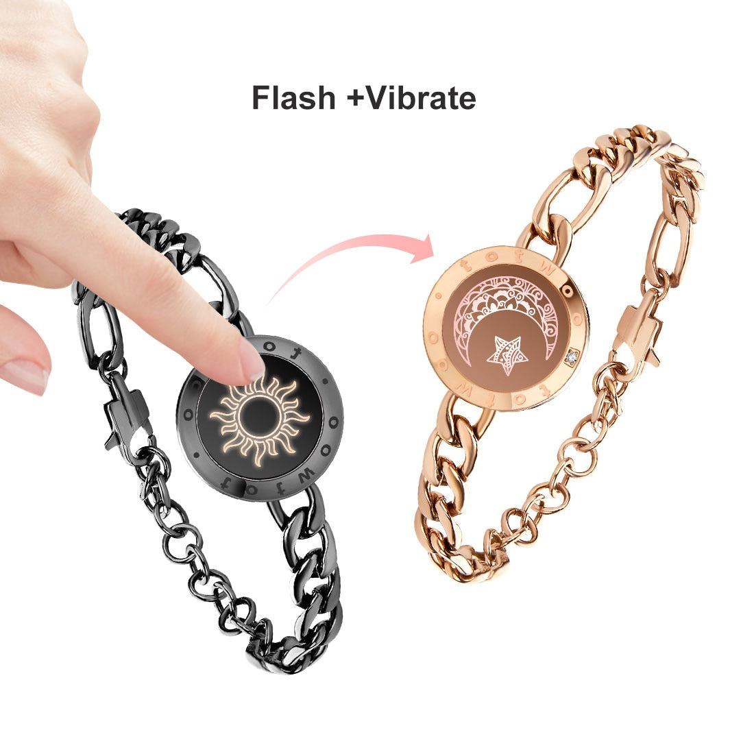 Feel N Love™- Couples' Touch Light up & Vibrate Bracelets