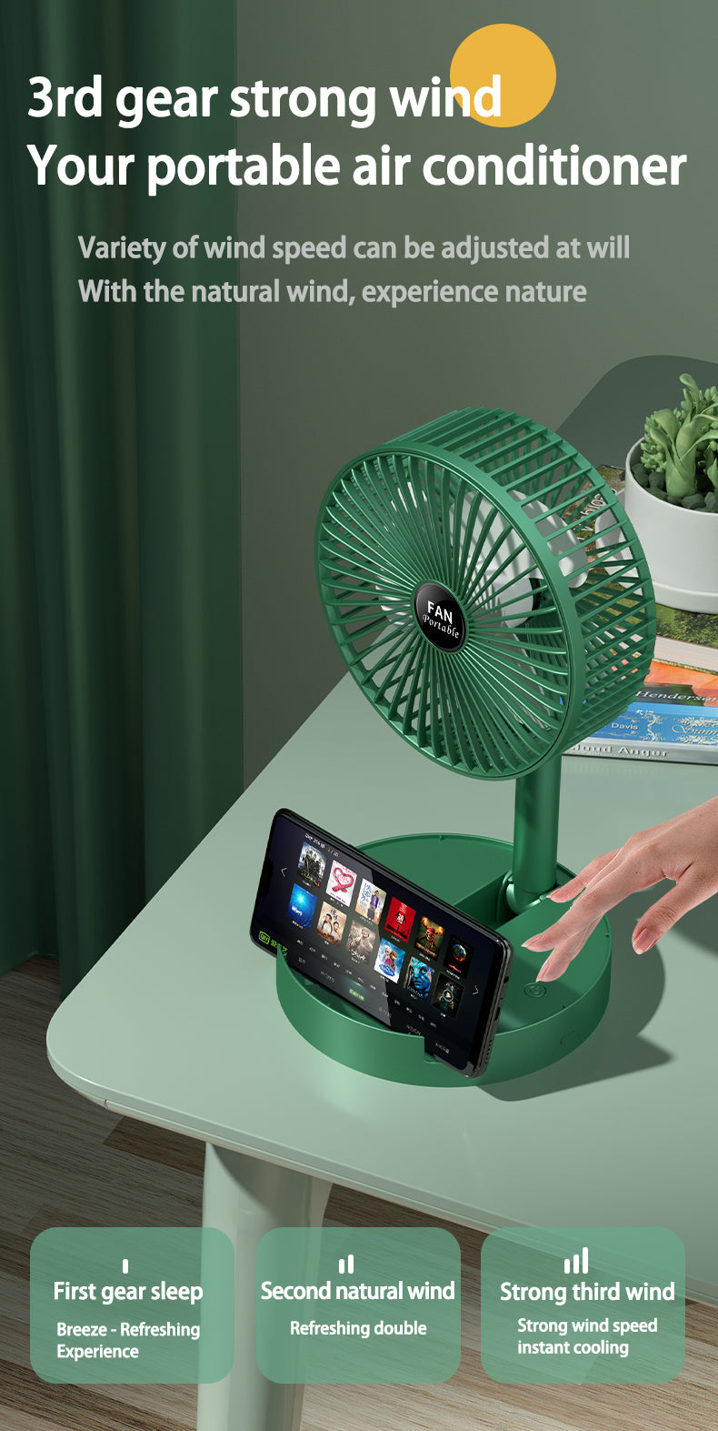 Summer Breeze Foldable USB Rechargeable Fan