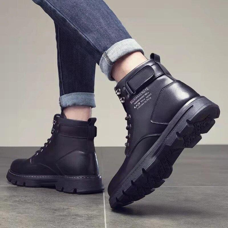 Men's High-Top Waterproof Motorcycle Boots: Spring & Autumn Fashion