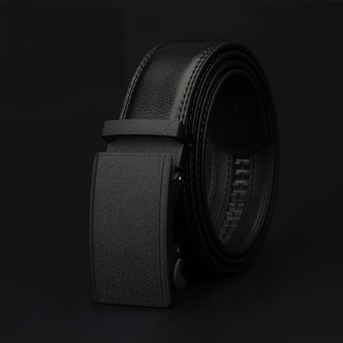 Men's Belt Automatic Ratchet Buckle with Cow Genuine Leather