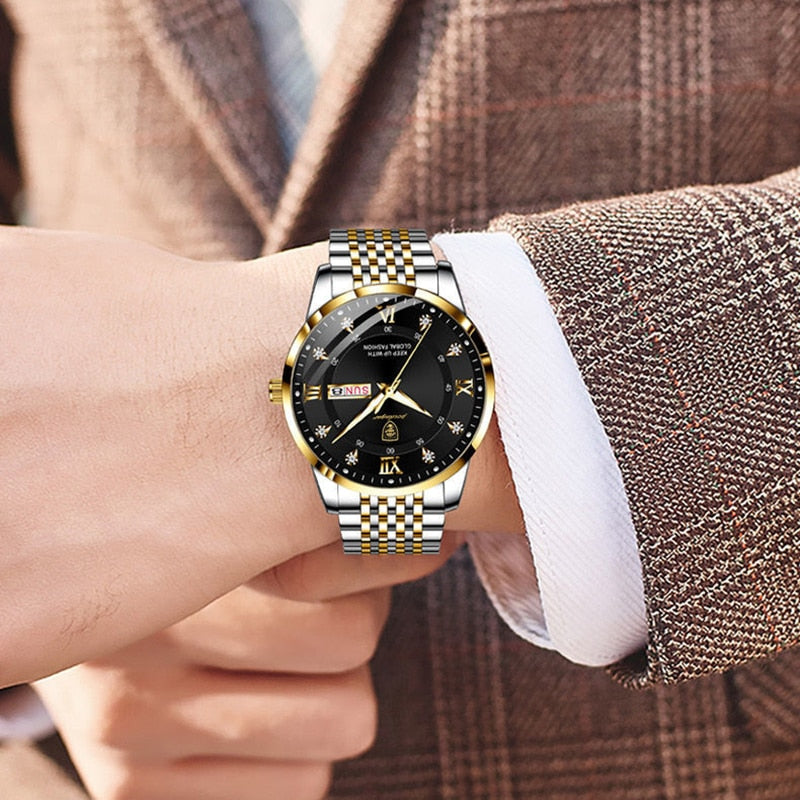 Casual Sport Chronograph Stainless Steel Watch