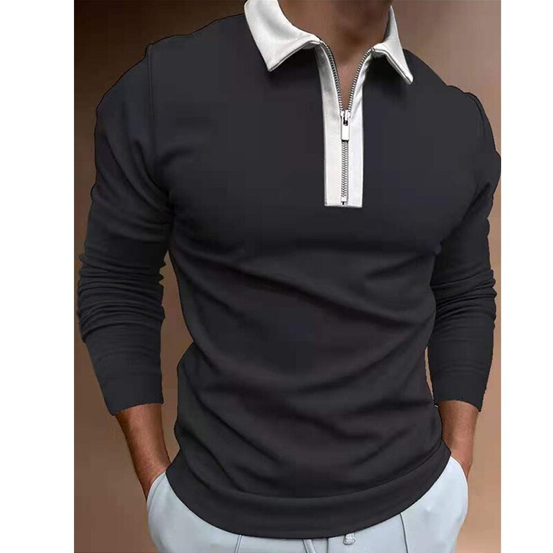 Striped Long Sleeve Polo Shirt
