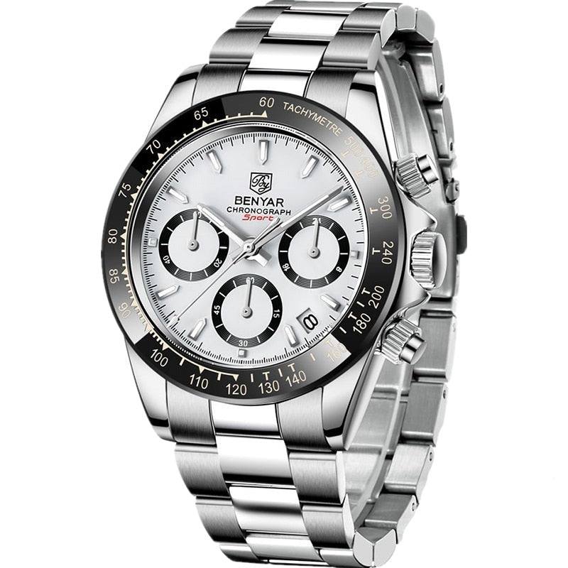 Relojes Luxur Chronograph Sport Waterproof Stainless Watch