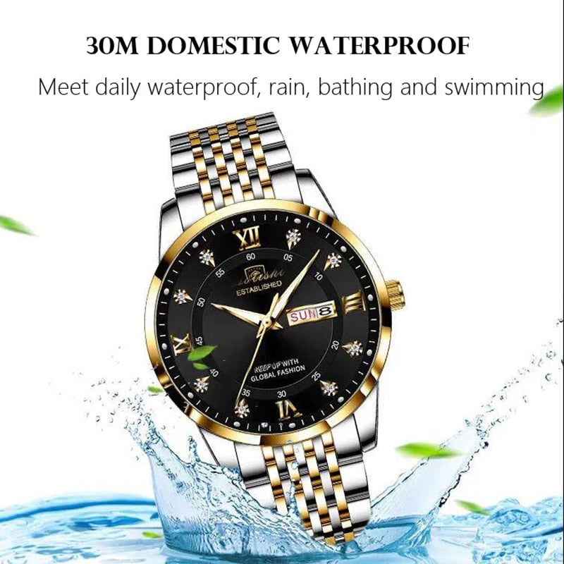 Casual Sport Chronograph Stainless Steel Watch