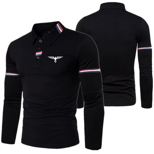 Long-sleeved casual polo shirt