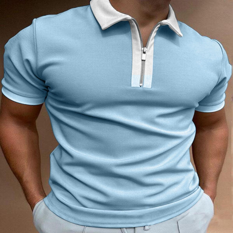 Men Polo Shirts Casual Daily Short Sleeve Striped Shirt