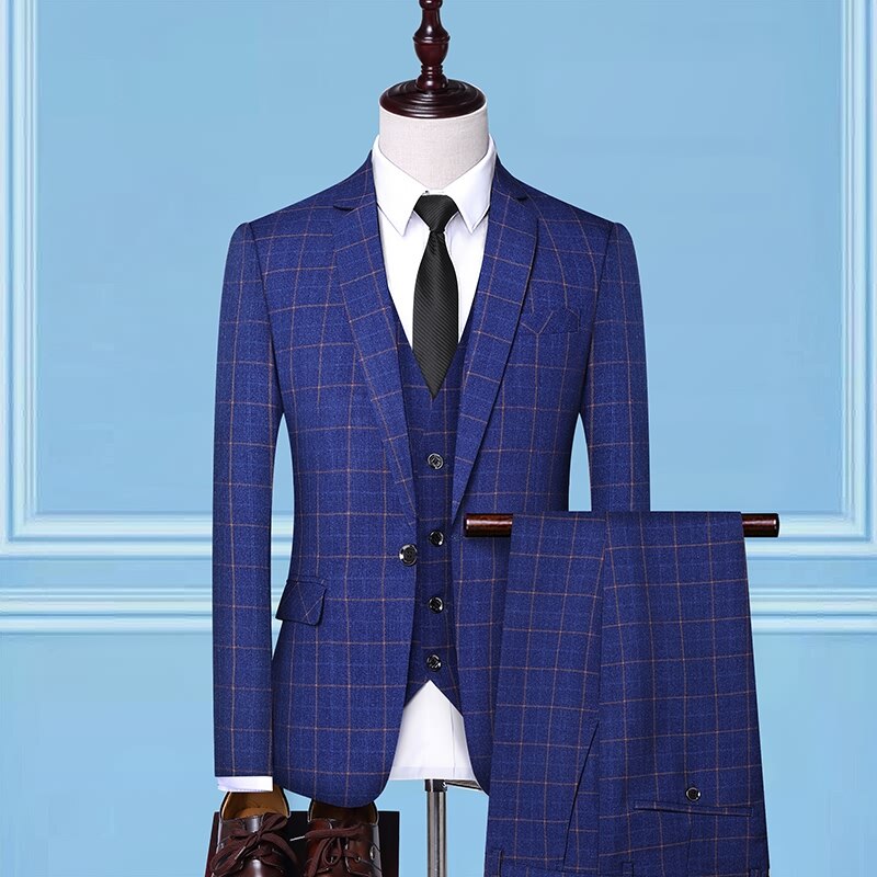 3 Pcs Set Blazers Pants Vest