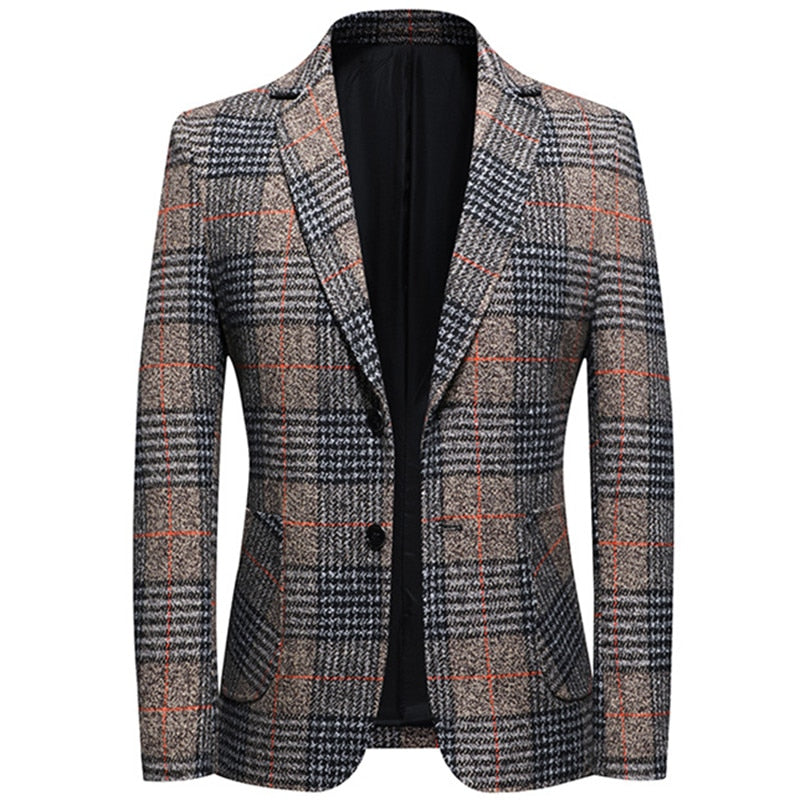 Men's Plaid Suit Jacket