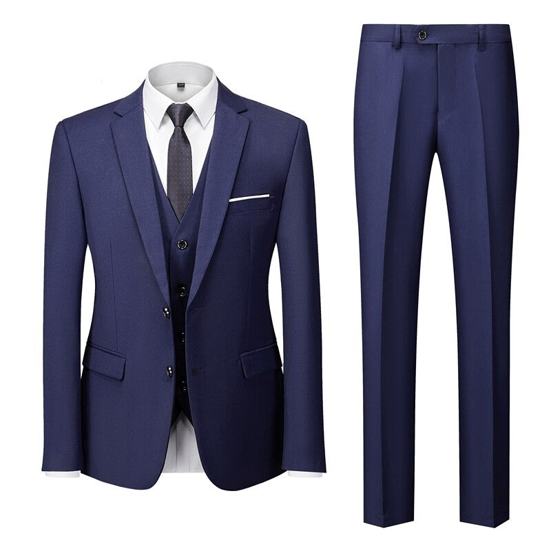 Solid Color Formal Suit Set