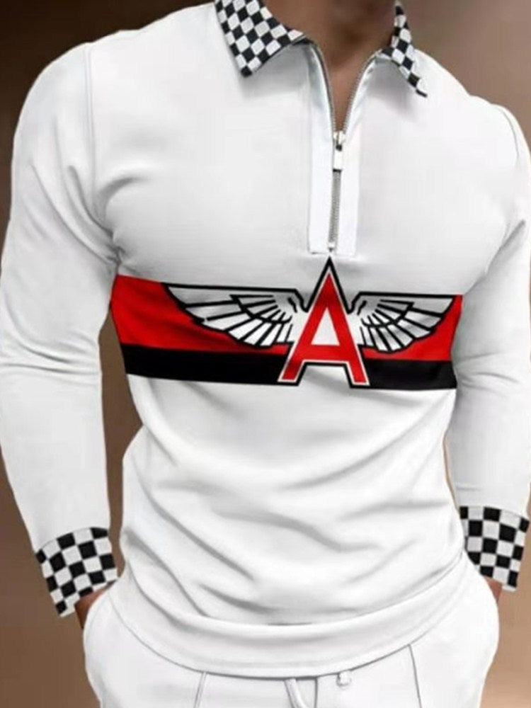 Long Sleeve Zip Polo Shirt