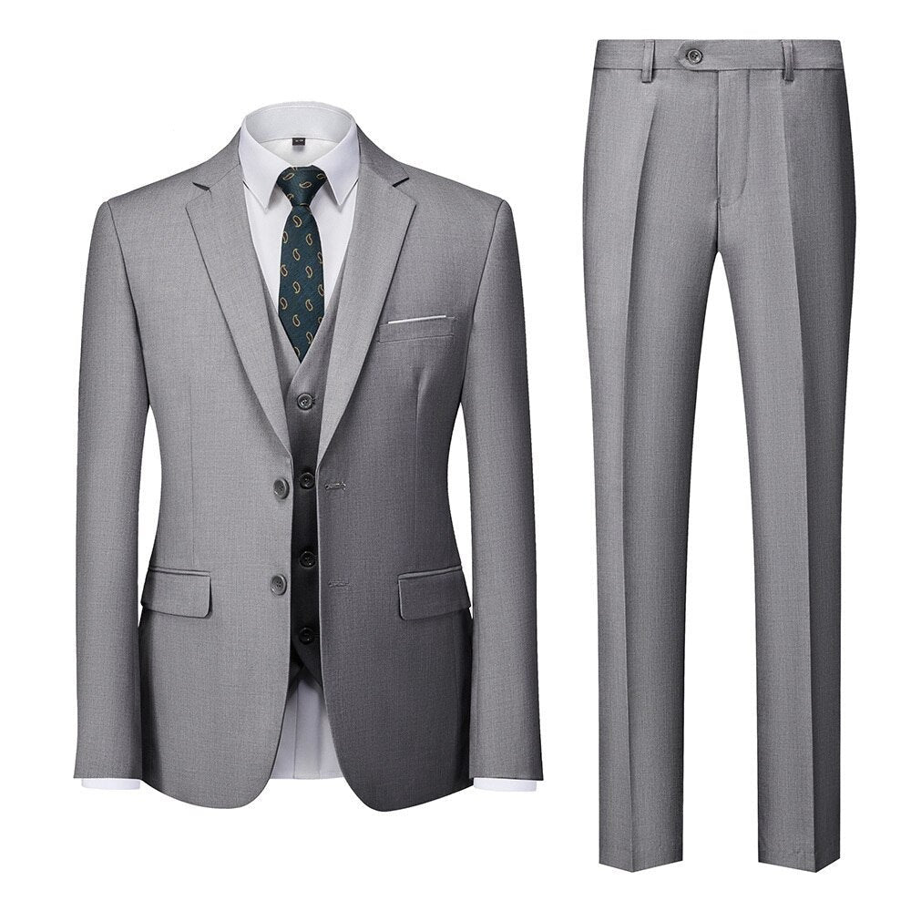 Solid Color Formal Suit Set