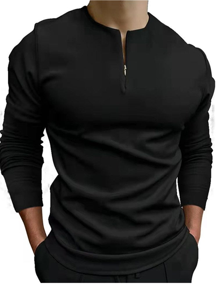 Collarless Long Sleeve Shirt