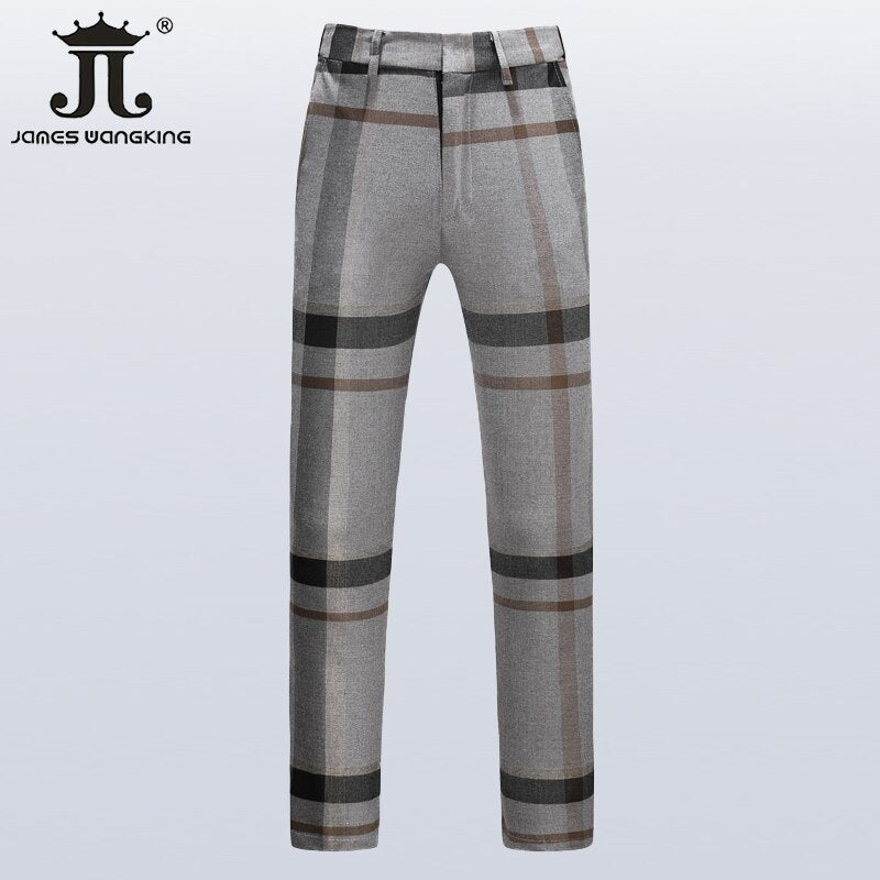 Plaid Formal Slim Suit