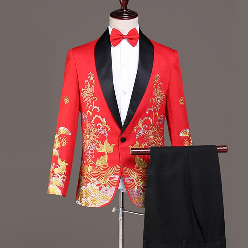 Casual Embroidery Suit