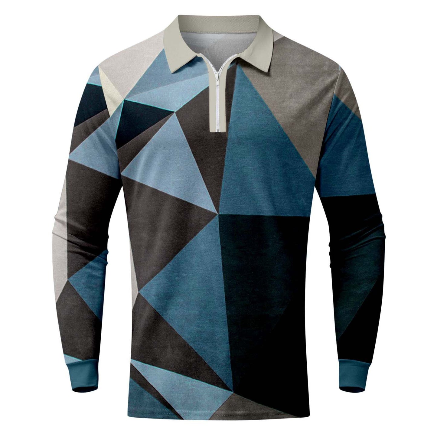 Autumn Casual Long Sleeve Ethnic Mens Polo Shirt