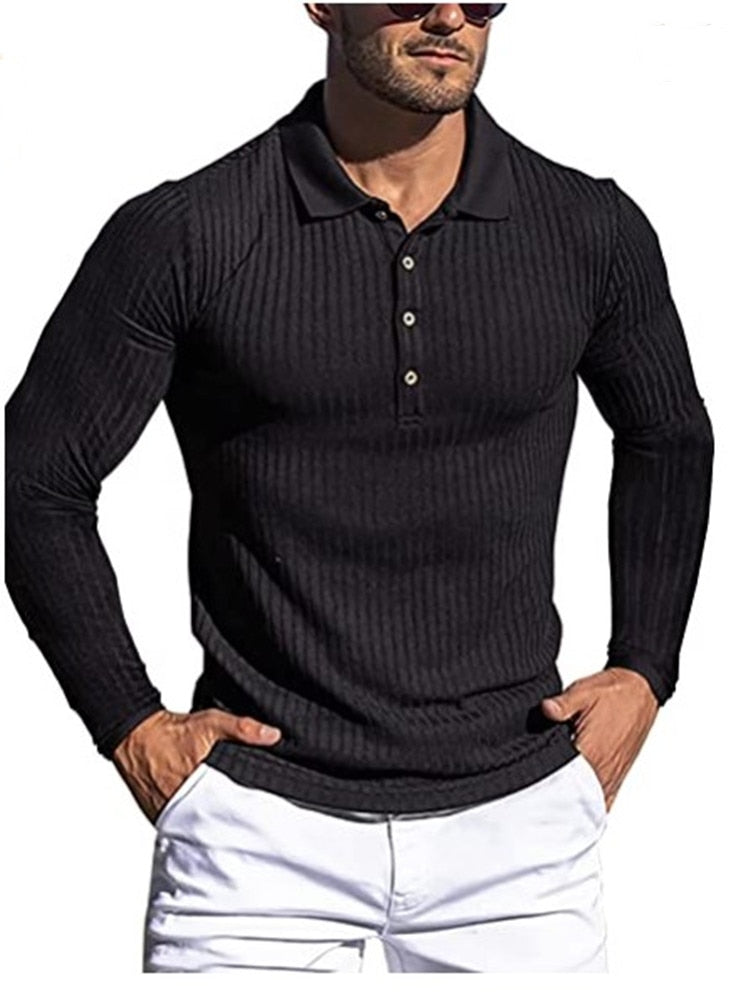 Long Sleeve Zip Polo Shirt