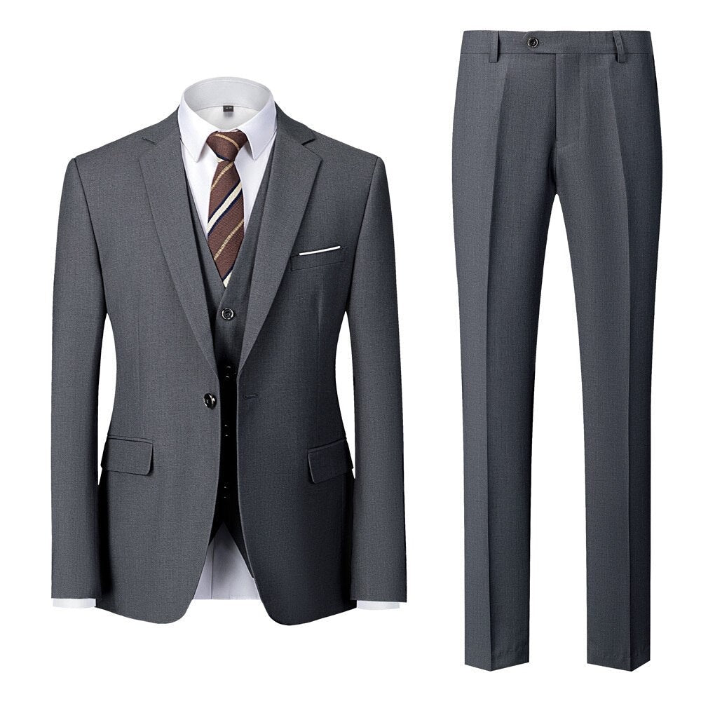 Solid Color Formal Suit Set