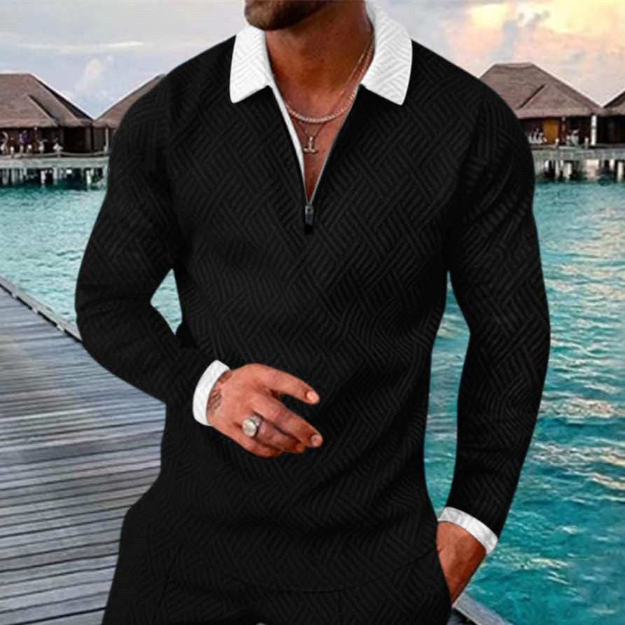 Collarless Long Sleeve Shirt