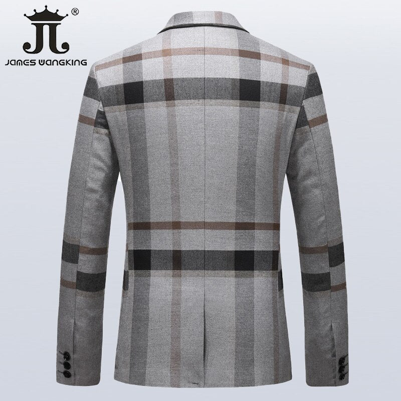 Plaid Formal Slim Suit