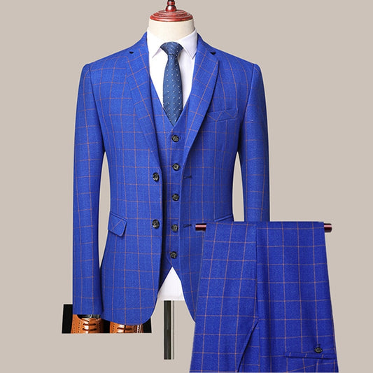 3 Pcs Set Blazers Pants Vest