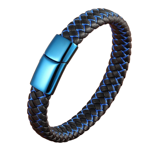 Luxury Blue Color Leather Bracelet