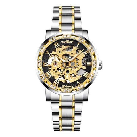 Men’s Elegant  Transparent Hands Gear Movement Retro Mechanical Skeleton Wrist Watches