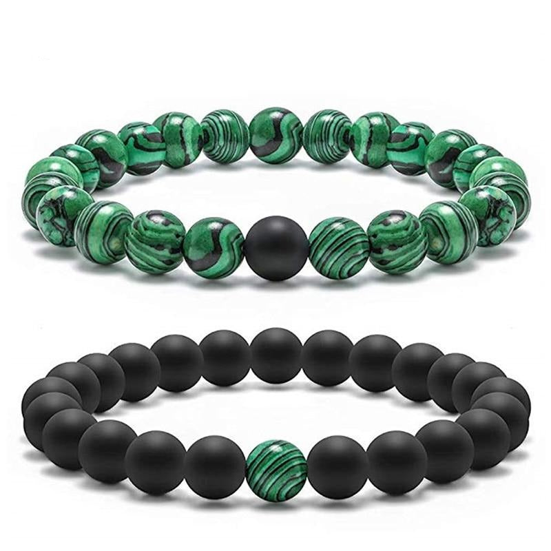 Ryker Natural Malachite Stone Bracelet