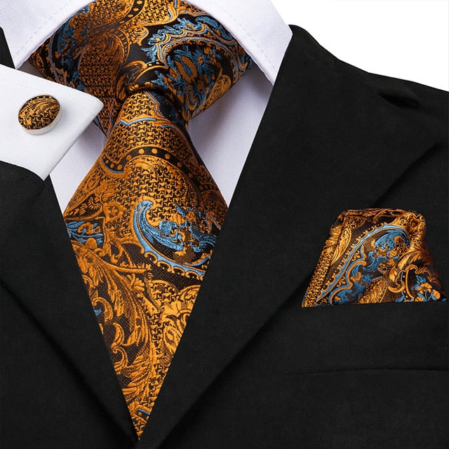 Sam 100% Silk Luxury Floral Suit Accessory Set