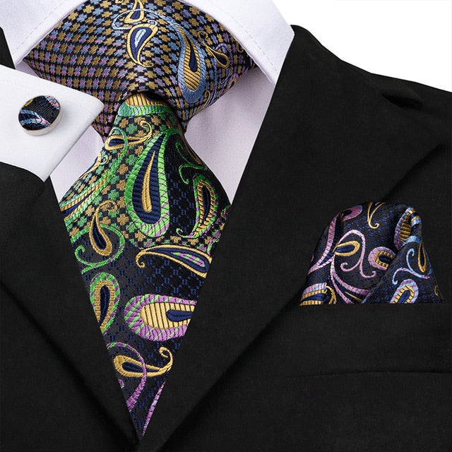 Sam 100% Silk Luxury Floral Suit Accessory Set