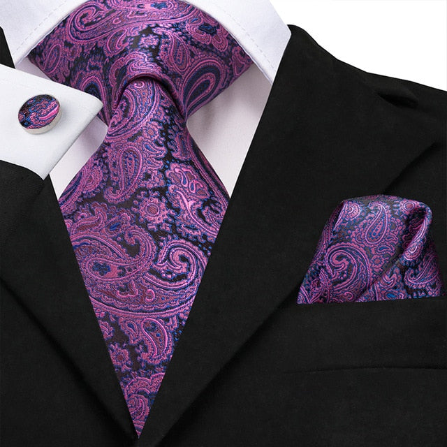 Sam 100% Silk Luxury Floral Suit Accessory Set