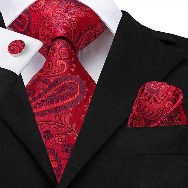 Sam 100% Silk Luxury Floral Suit Accessory Set
