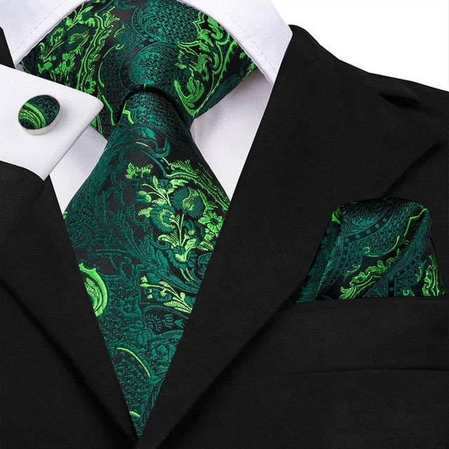 Sam 100% Silk Luxury Floral Suit Accessory Set