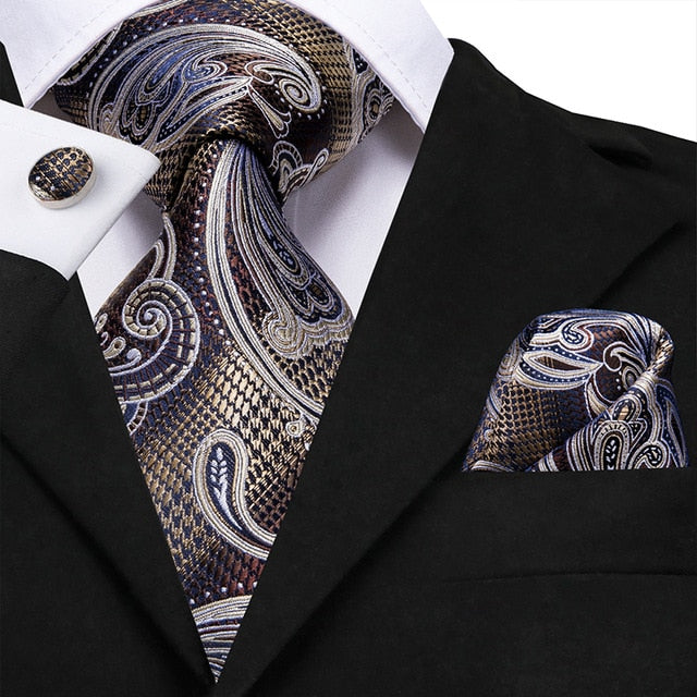 Sam 100% Silk Luxury Floral Suit Accessory Set