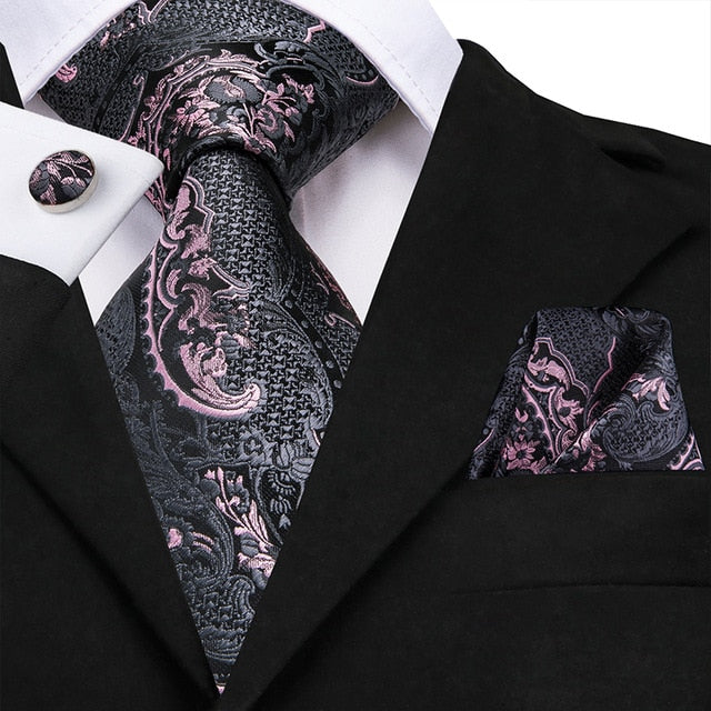 Sam 100% Silk Luxury Floral Suit Accessory Set