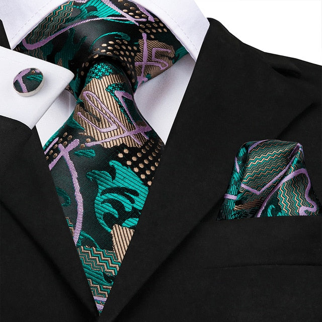 Sam 100% Silk Luxury Floral Suit Accessory Set