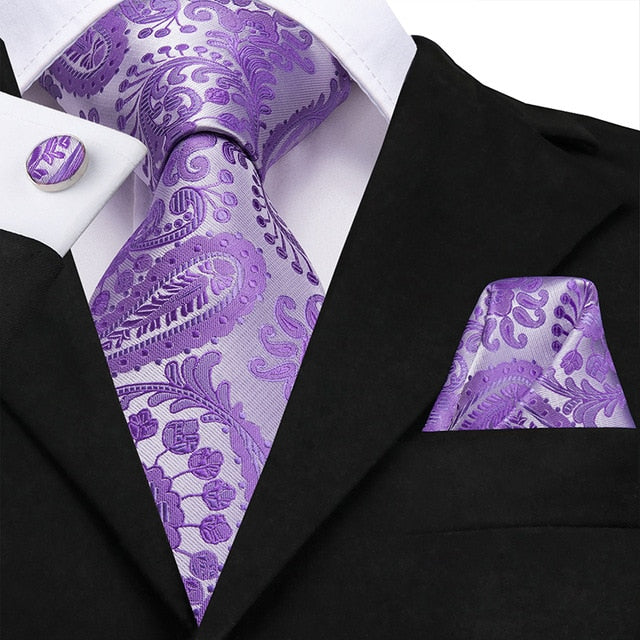 Sam 100% Silk Luxury Floral Suit Accessory Set