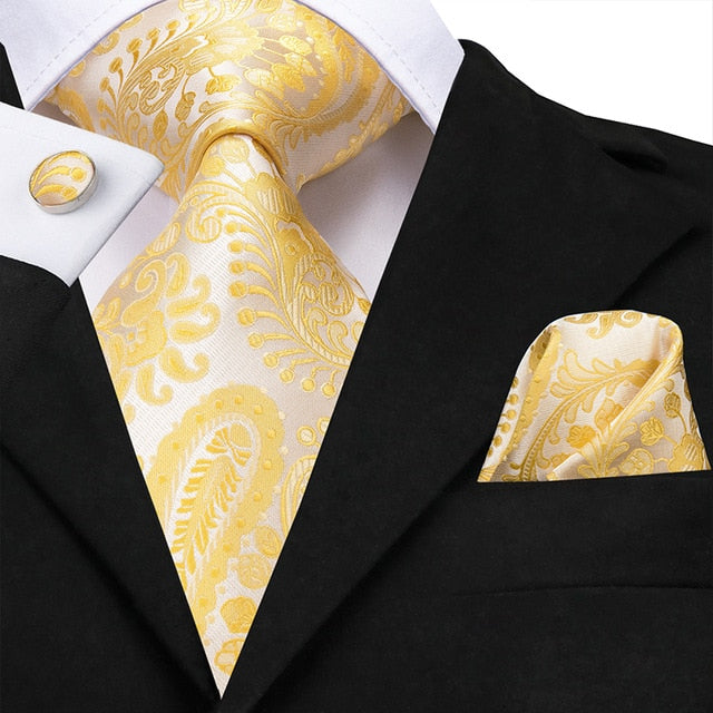 Sam 100% Silk Luxury Floral Suit Accessory Set