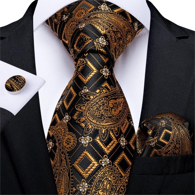 Roberto Business Silk 3 Piece Set Hanky,Cufflinks Set