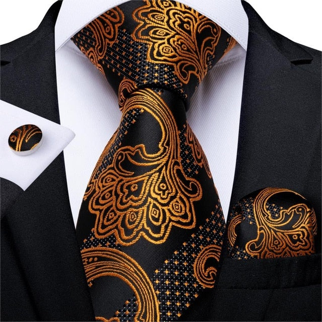 Roberto Business Silk 3 Piece Set Hanky,Cufflinks Set