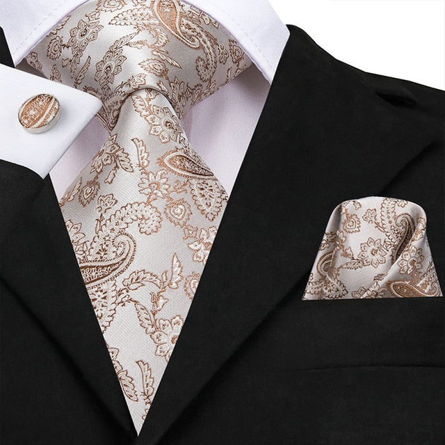 Sam 100% Silk Luxury Floral Suit Accessory Set