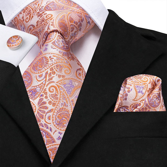 Sam 100% Silk Luxury Floral Suit Accessory Set