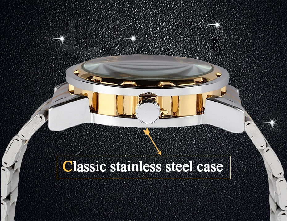 Men’s Elegant Transparent Hands Gear Movement Retro Mechanical Skeleton Wrist Watches