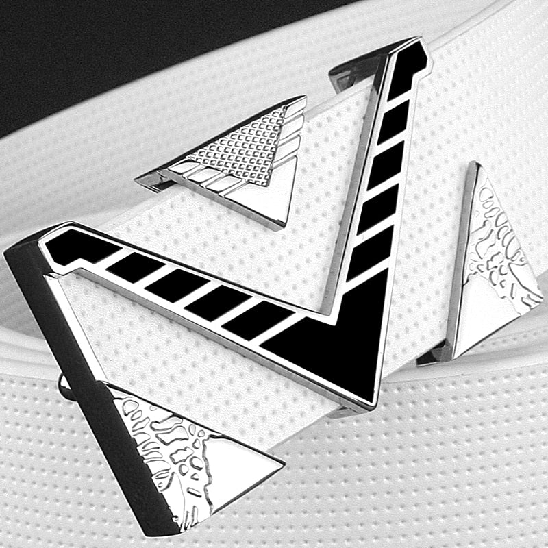 Terrel Silver V Letter Buckle Fashion Belt