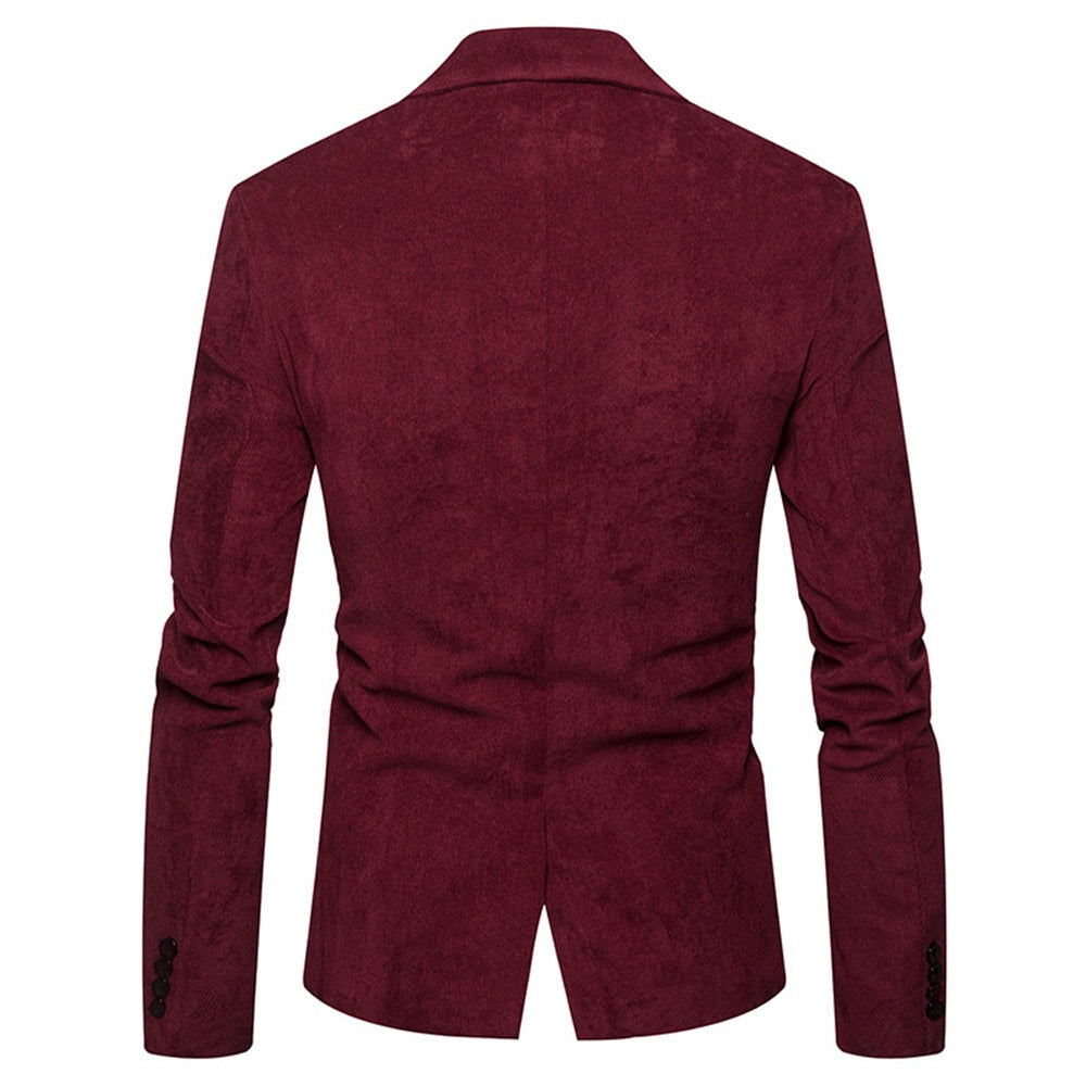 Vinson Casual Corduroy Slim Suit Jacket